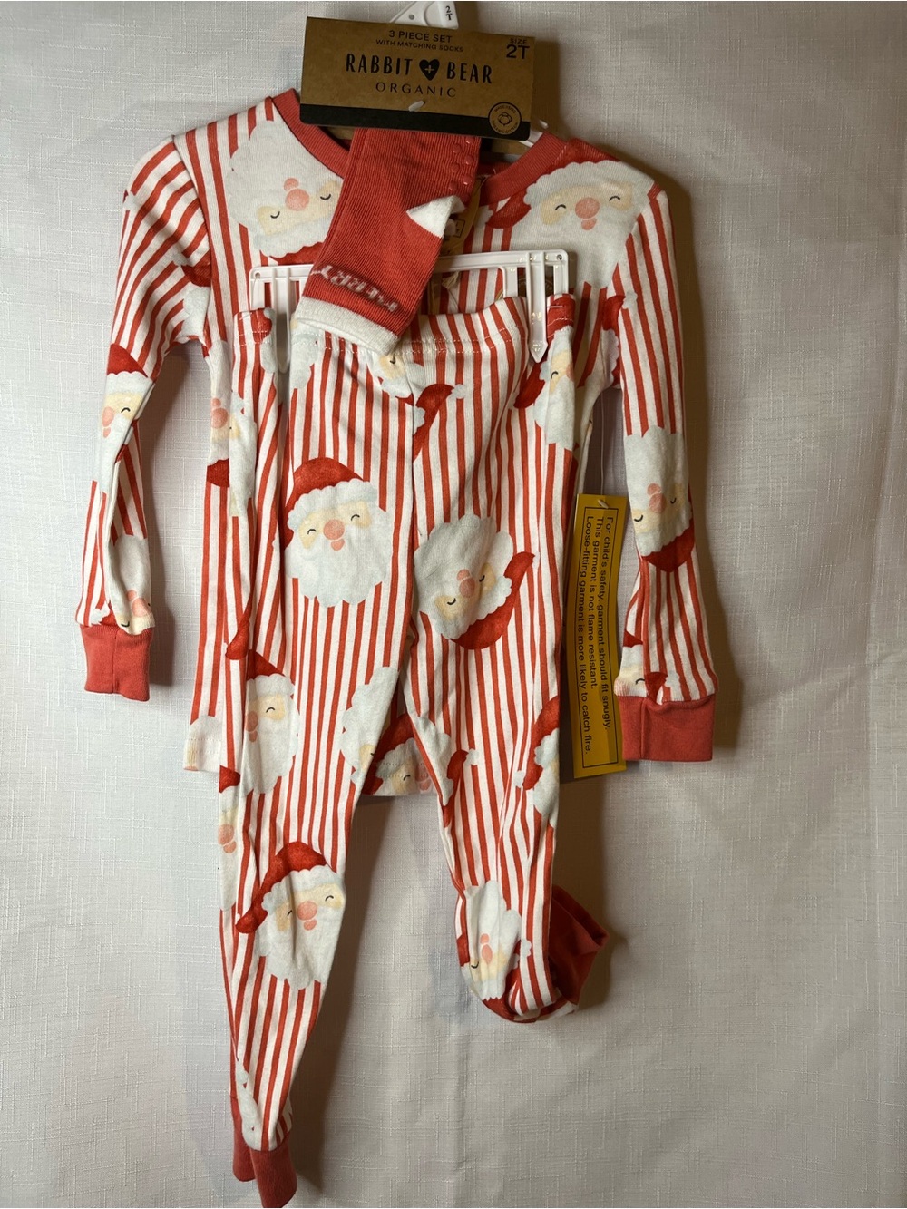 Children's Santa Stripe Pajama Set - Red Festive Sleepwear